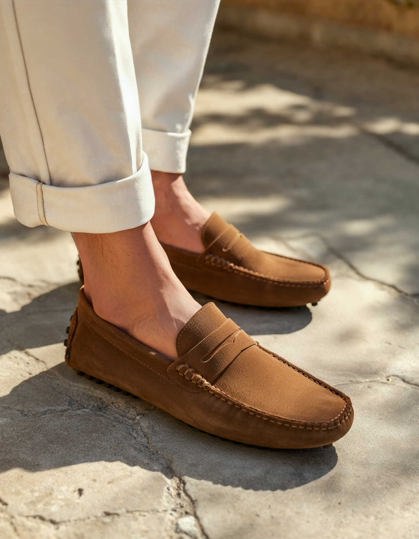 Mocasines Conducidos de Ante