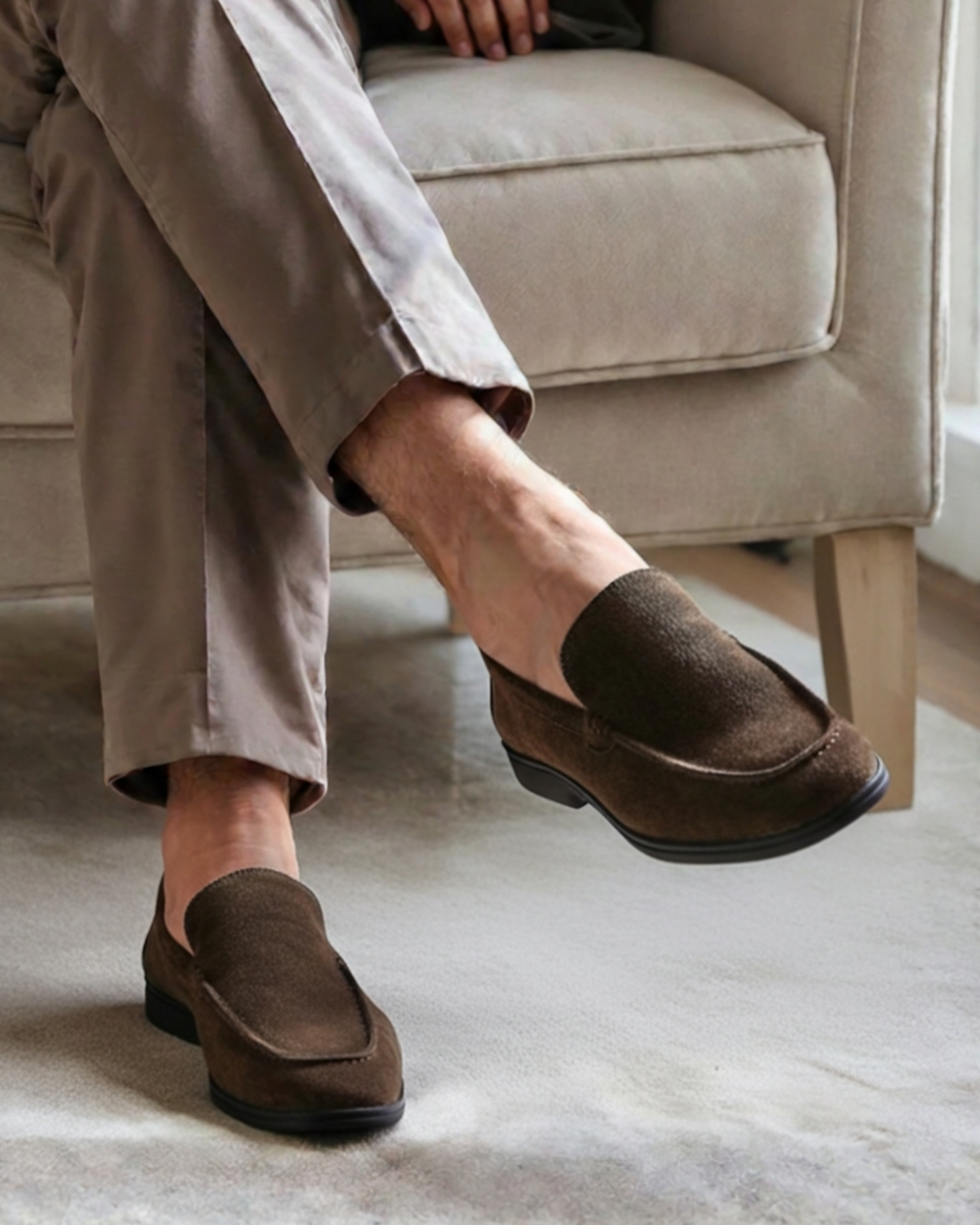 Mocasines de Gamuza Premium - Suela Negra