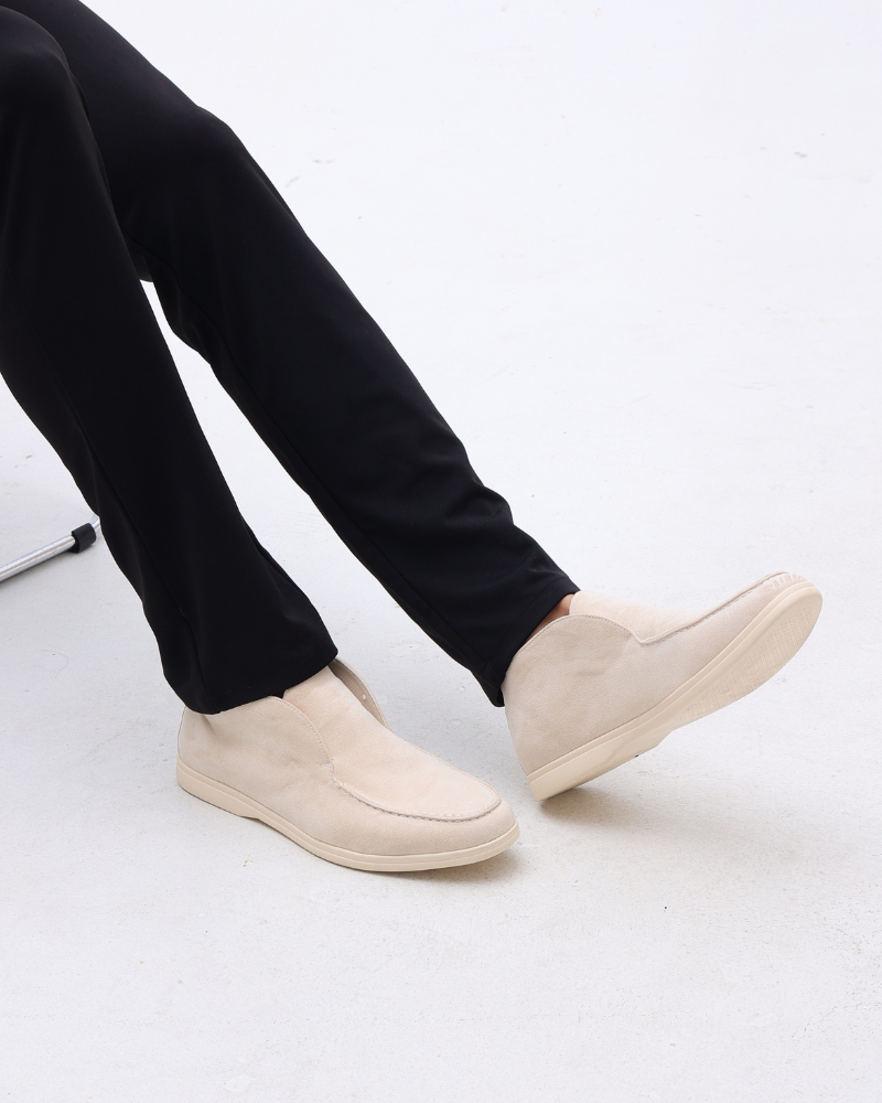 Mocasines de Gamuza Alta Estilo Old Money
