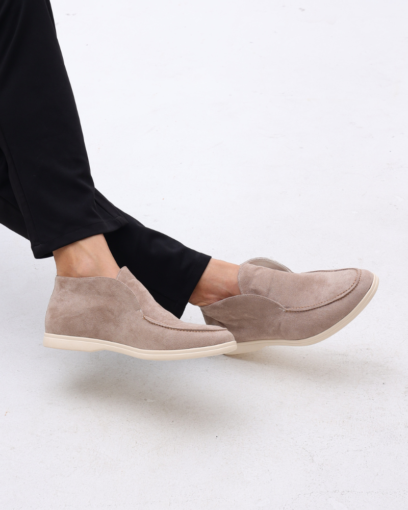 Mocasines de Gamuza Alta Estilo Old Money