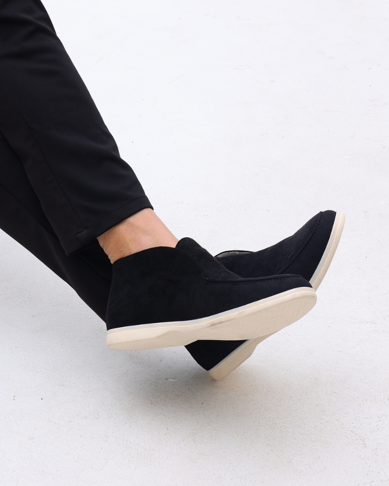 Mocasines de Gamuza Alta Estilo Old Money